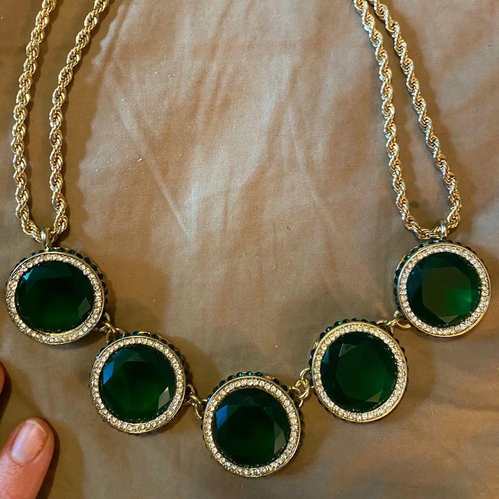 Faux Emerald Necklace